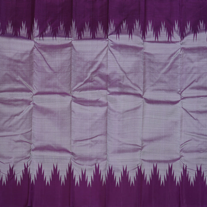 Hayagrivas Dark Grey Handloom Kanjivaram Silk Saree with Purple Border BBD1416L4-3