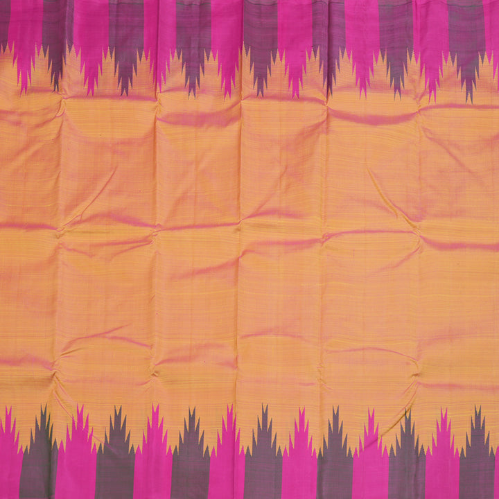 Hayagrivas Dual Tone (Yellow With Pink) Handloom Kanjivaram Silk Saree with Multi Color  Border BBD1416L5-3