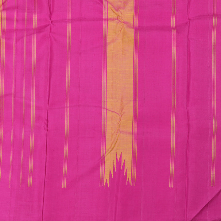 Hayagrivas Dual Tone (Yellow With Pink) Handloom Kanjivaram Silk Saree with Multi Color  Border BBD1416L5-3