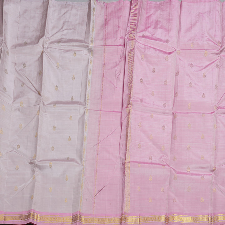 Hayagrivas Light Lilac Color Handloom Kanjivaram Silk Saree with Baby Pink Border BBD1420L1-17