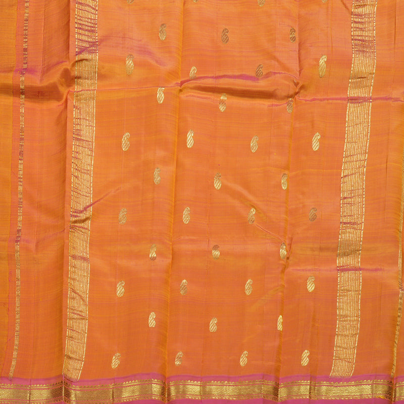 Hayagrivas Mustard Handloom Kanjivaram Silk Saree with Rose Pink Border BBD1420L1-5