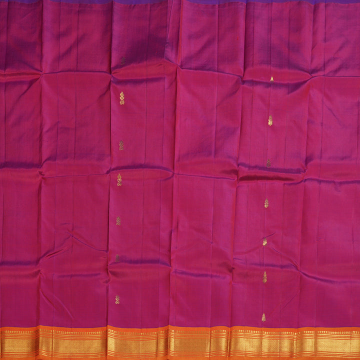Hayagrivas Wine Purple Handloom Kanjivaram Silk Saree with Honey Mustard Border BBD1420L5-13