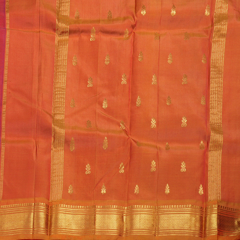 Hayagrivas Wine Purple Handloom Kanjivaram Silk Saree with Honey Mustard Border BBD1420L5-13