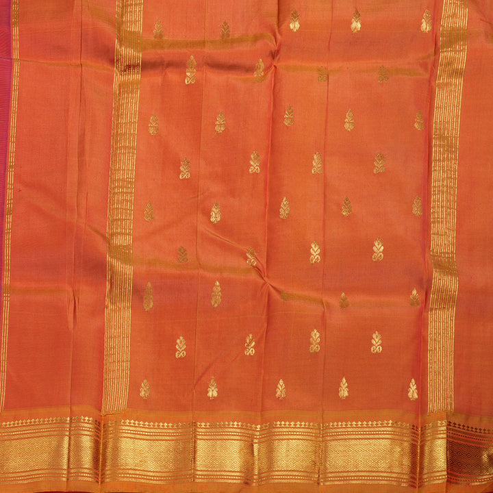 Hayagrivas Wine Purple Handloom Kanjivaram Silk Saree with Honey Mustard Border BBD1420L5-13