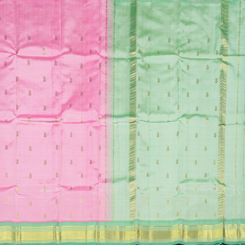 Hayagrivas Lotus Pink Handloom Kanjivaram Silk Saree with Pastel Border BBD1420L5-21