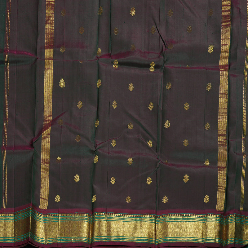 Hayagrivas Bottle Green Handloom Kanjivaram Silk Saree with Mandhalir Border BBD1420L6-6