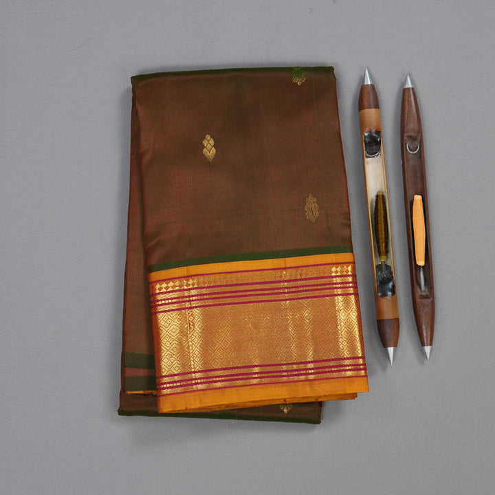 Hayagrivas Mandhalir Handloom Kanjivaram Silk Saree with Mustard Border BBD1420L6-7