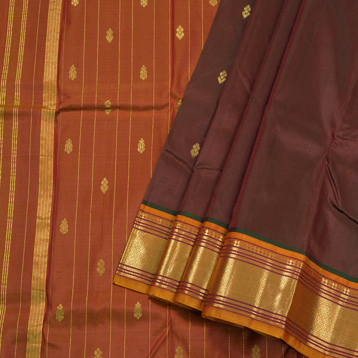 Hayagrivas Mandhalir Handloom Kanjivaram Silk Saree with Mustard Border BBD1420L6-7