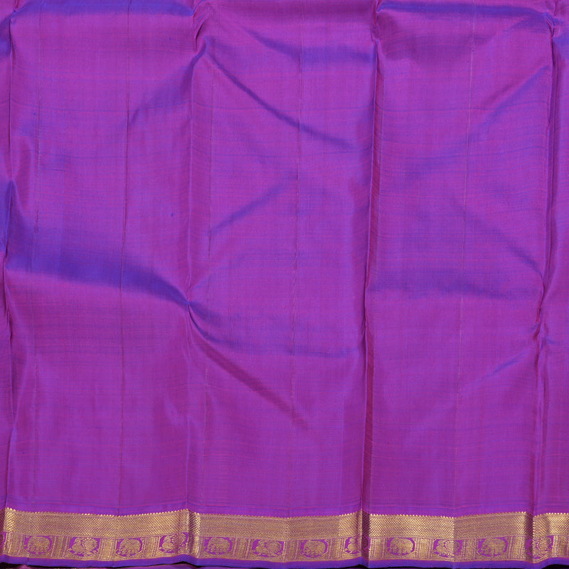Hayagrivas Sea Green Handloom Kanjivaram Silk Saree with Purple Border BBD1422L1-1