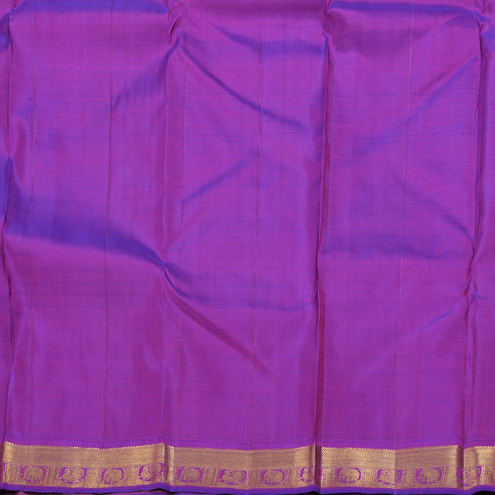 Hayagrivas Sea Green Handloom Kanjivaram Silk Saree with Purple Border BBD1422L1-1