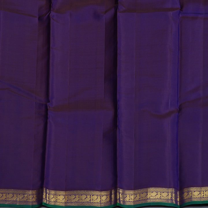 Hayagrivas Blue Handloom Kanjivaram Silk Saree with Purple Border BBD1422L5-1