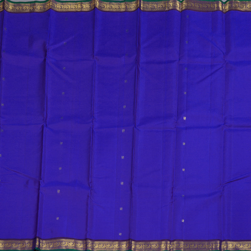 Hayagrivas Blue Handloom Kanjivaram Silk Saree with Purple Border BBD1422L5-1