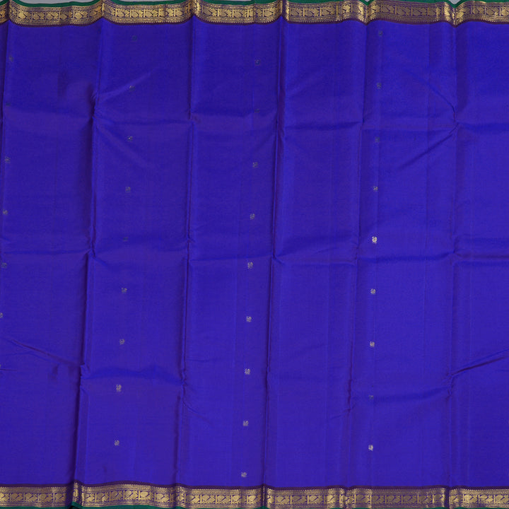 Hayagrivas Blue Handloom Kanjivaram Silk Saree with Purple Border BBD1422L5-1