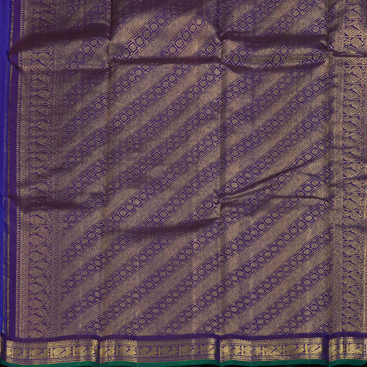 Hayagrivas Blue Handloom Kanjivaram Silk Saree with Purple Border BBD1422L5-1