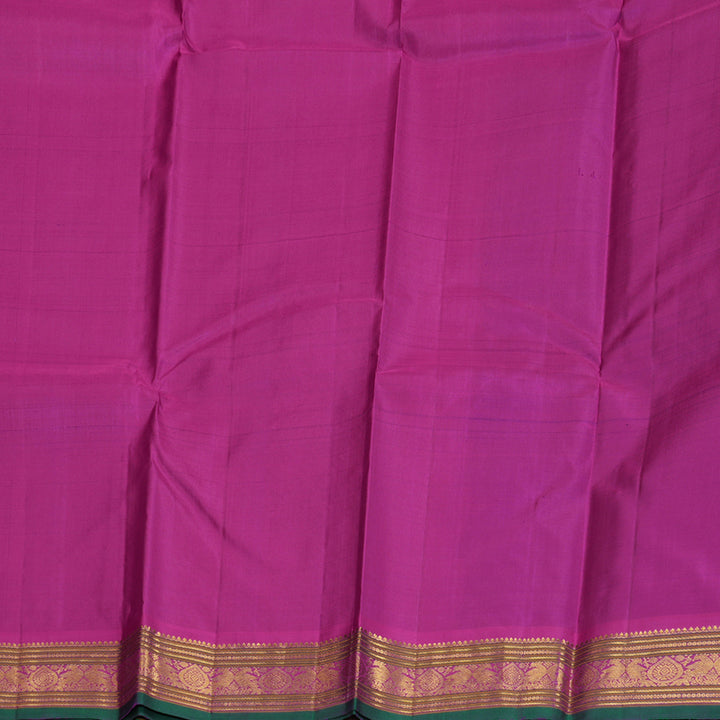 Hayagrivas Purplish Blue Handloom Kanjivaram Silk Saree with Purple Border BBD1422L6-1