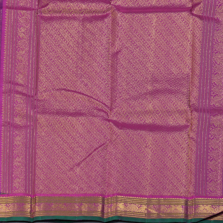 Hayagrivas Purplish Blue Handloom Kanjivaram Silk Saree with Purple Border BBD1422L6-1