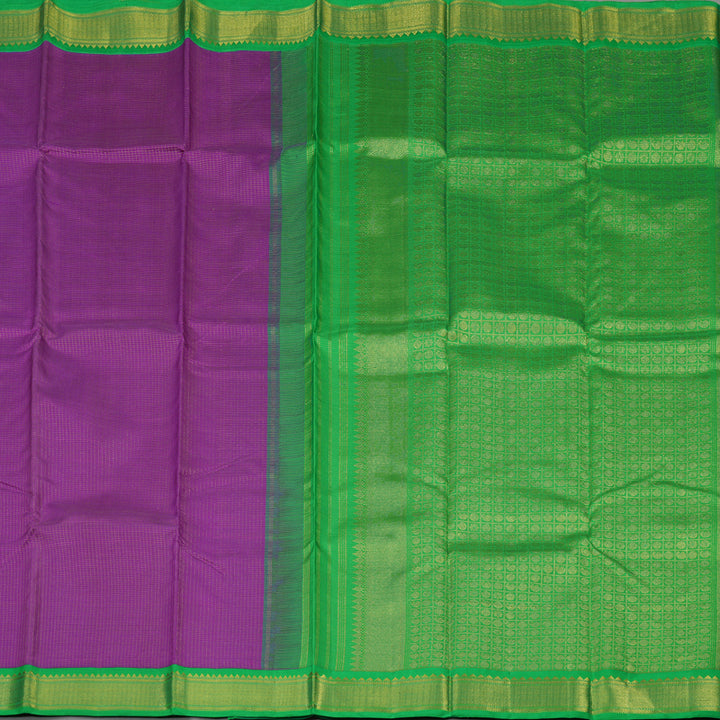 Hayagrivas Handloom Purple Kanjivaram Silk Saree with Parrot Green border BBD1427L3-1