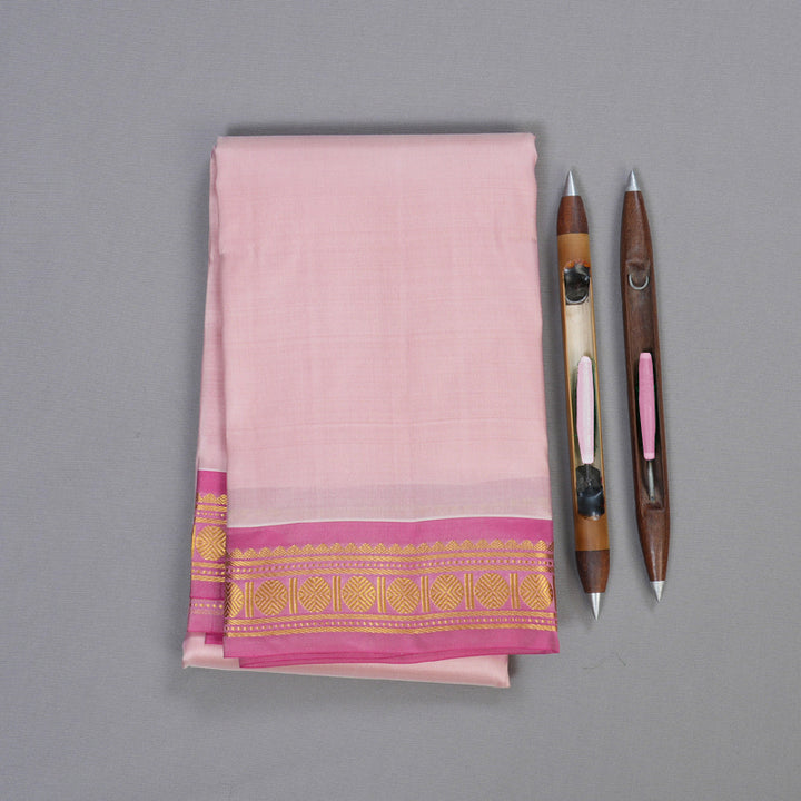 Hayagrivas Light Baby Pink Handloom Kanjivaram Silk Saree with Pink Border BBD1428L1-16