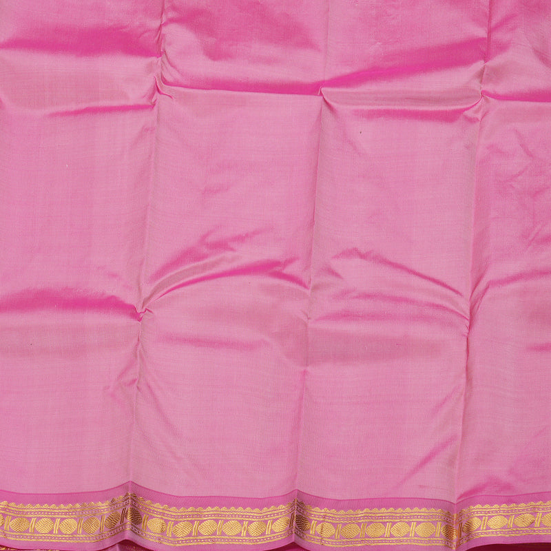 Hayagrivas Light Baby Pink Handloom Kanjivaram Silk Saree with Pink Border BBD1428L1-16