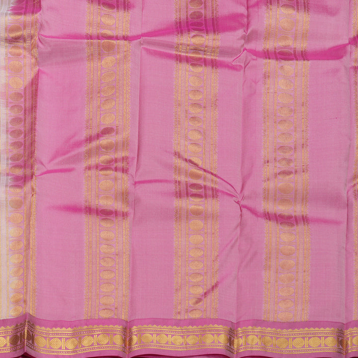 Hayagrivas Light Baby Pink Handloom Kanjivaram Silk Saree with Pink Border BBD1428L1-16