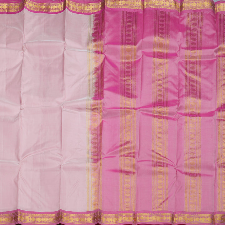 Hayagrivas Light Baby Pink Handloom Kanjivaram Silk Saree with Pink Border BBD1428L1-16