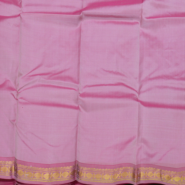 Hayagrivas Light Baby Pink Handloom Kanjivaram Silk Saree with Onion Pink Border BBD1428L1-6