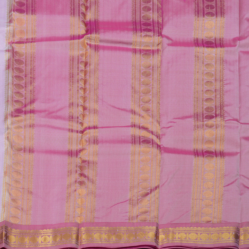 Hayagrivas Light Baby Pink Handloom Kanjivaram Silk Saree with Onion Pink Border BBD1428L1-6