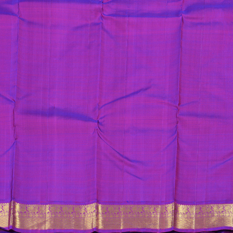 Hayagrivas Mango Yellow Handloom Kanjivaram Silk Saree with Purple Border BBD1433L1-1