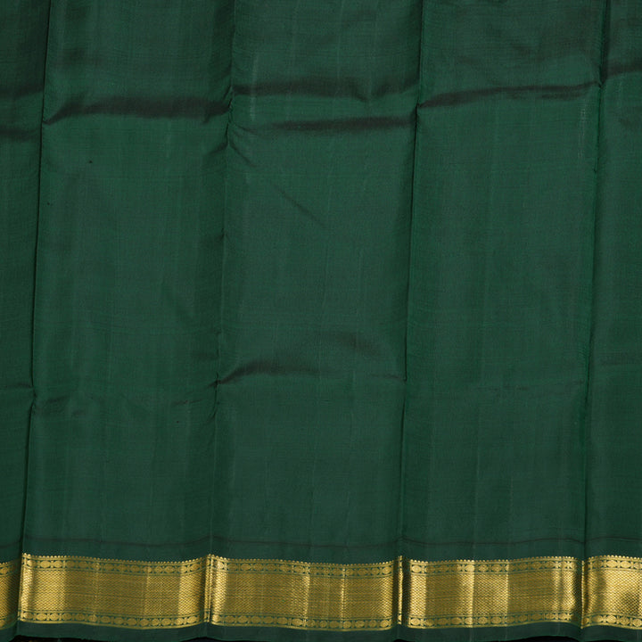 Hayagrivas Mustard Handloom Kanjivaram Silk Saree with Bottle Green Border BBD1440L2-1