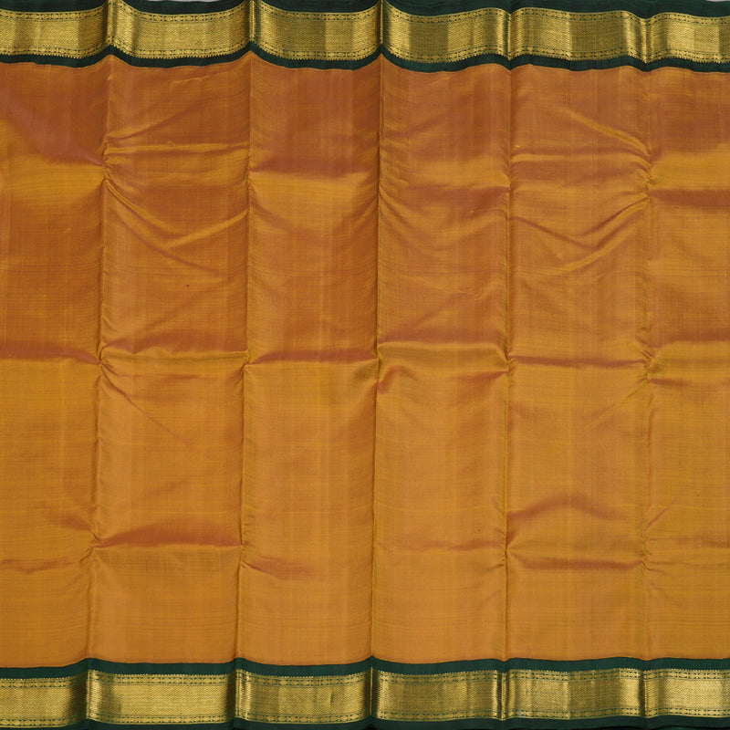 Hayagrivas Mustard Handloom Kanjivaram Silk Saree with Bottle Green Border BBD1440L2-1
