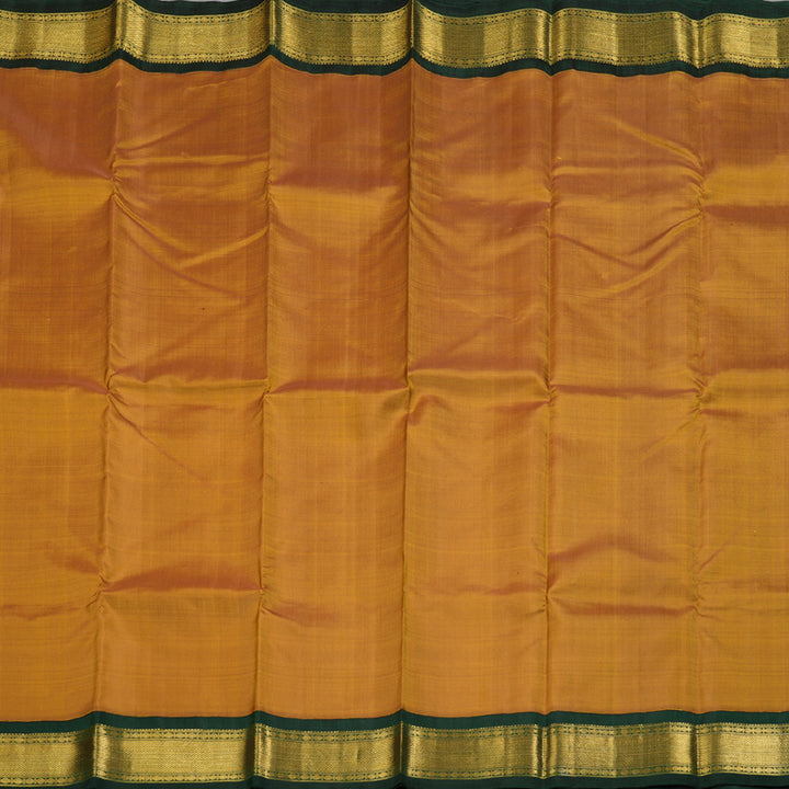Hayagrivas Mustard Handloom Kanjivaram Silk Saree with Bottle Green Border BBD1440L2-1