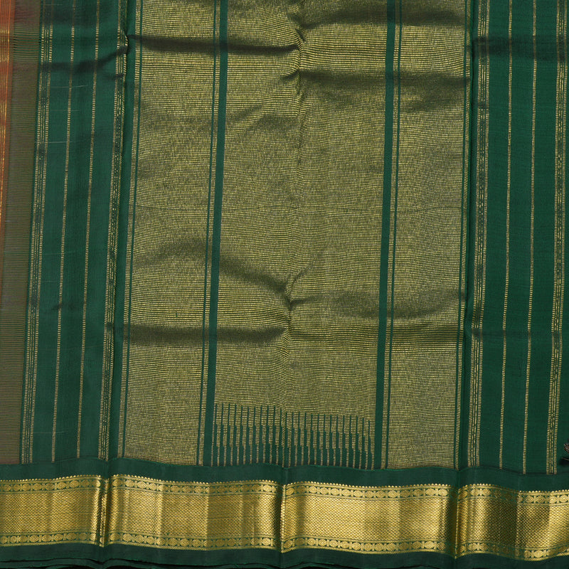 Hayagrivas Mustard Handloom Kanjivaram Silk Saree with Bottle Green Border BBD1440L2-1