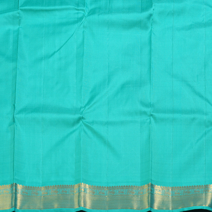 Hayagrivas Serene Blue Handloom Kanjivaram Silk Saree with Sea Blue Border BBD1440L6-3