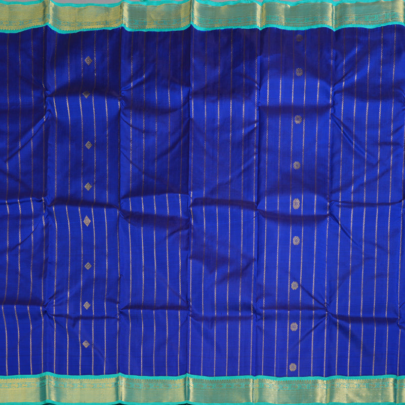 Hayagrivas Serene Blue Handloom Kanjivaram Silk Saree with Sea Blue Border BBD1440L6-3