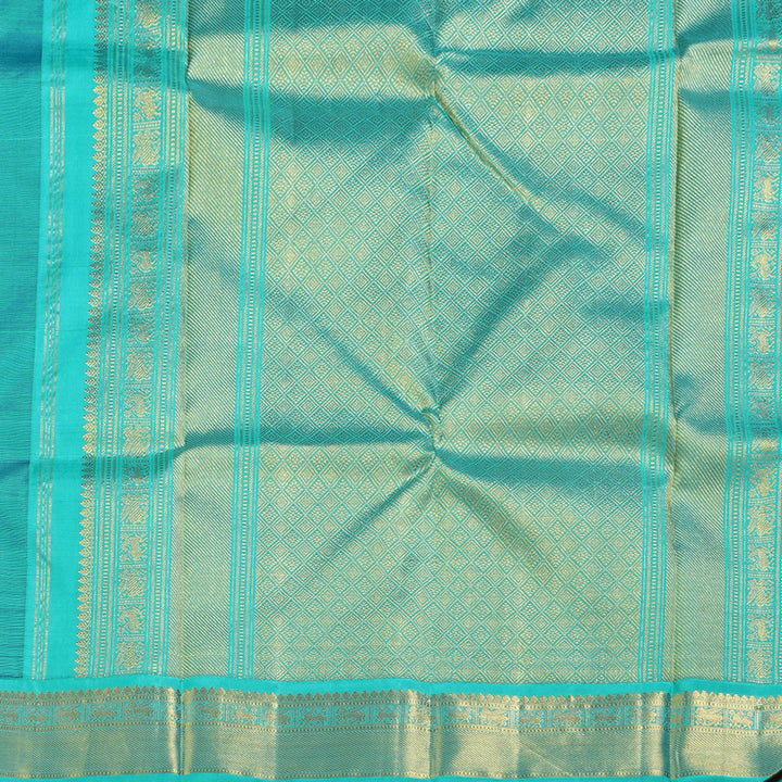Hayagrivas Serene Blue Handloom Kanjivaram Silk Saree with Sea Blue Border BBD1440L6-3