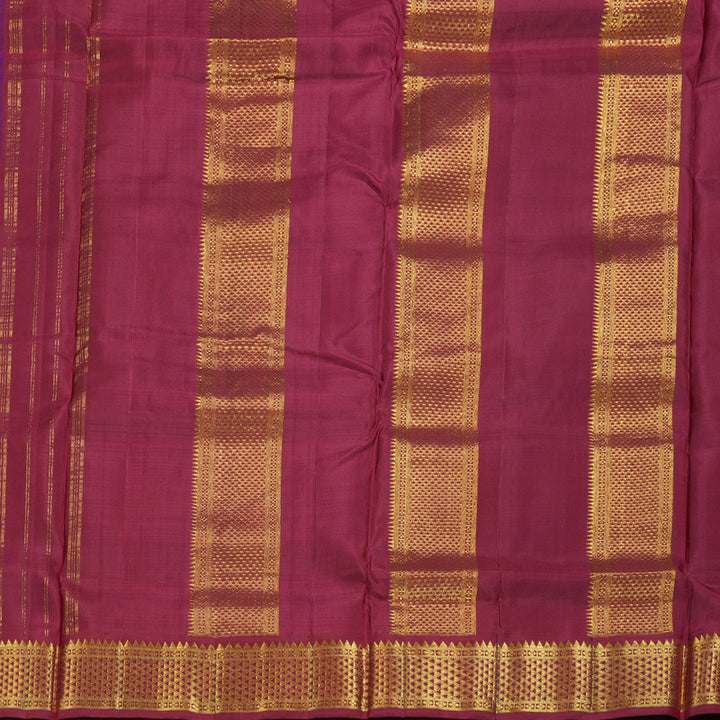 Hayagrivas Elegant Blue Handloom Kanjivaram Ten Yards Silk Saree with Maroon Border BBD1440L9-2