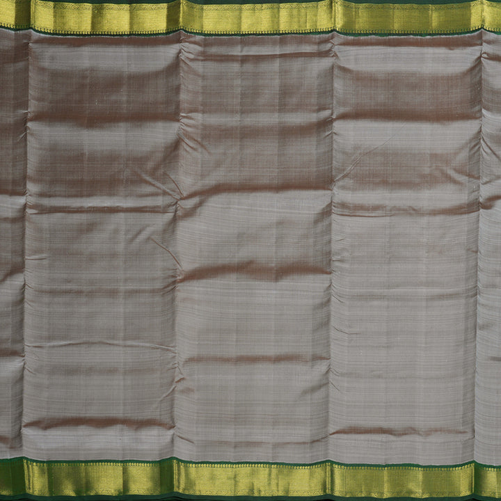 Hayagrivas Grey Handloom Kanjivaram Ten Yards Madisar Silk Saree with Bottle Green Border BBD1440L9-3