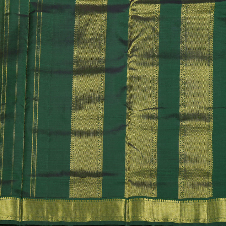 Hayagrivas Grey Handloom Kanjivaram Ten Yards Madisar Silk Saree with Bottle Green Border BBD1440L9-3