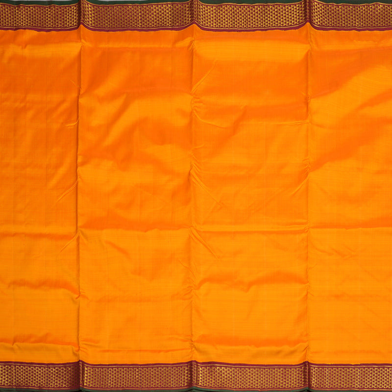 Hayagrivas Handloom Orange Kanjivaram Nine Yards Silk Saree with Maroon BBD1440L9-4