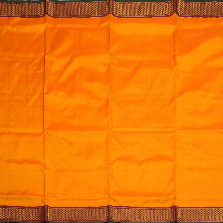 Hayagrivas Handloom Orange Kanjivaram Nine Yards Silk Saree with Maroon BBD1440L9-4