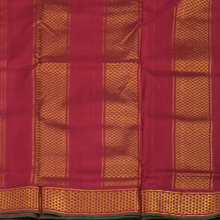 Hayagrivas Handloom Orange Kanjivaram Nine Yards Silk Saree with Maroon BBD1440L9-4