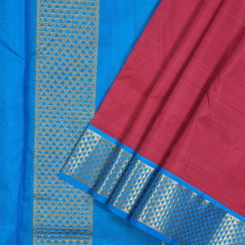 Hayagrivas Handloom Reddish-Pink Ten Yards Silk Madisar BBD1440L9-6