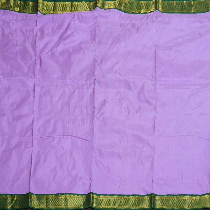 Hayagrivas Lavender Handloom Kanjivaram Ten Yards Madisar Silk Saree with Bottle Green Border BBD1440L9-8