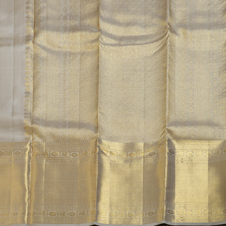 Hayagrivas Soft Beige Handloom Kanjivaram Silk Saree BBD1441L11-1
