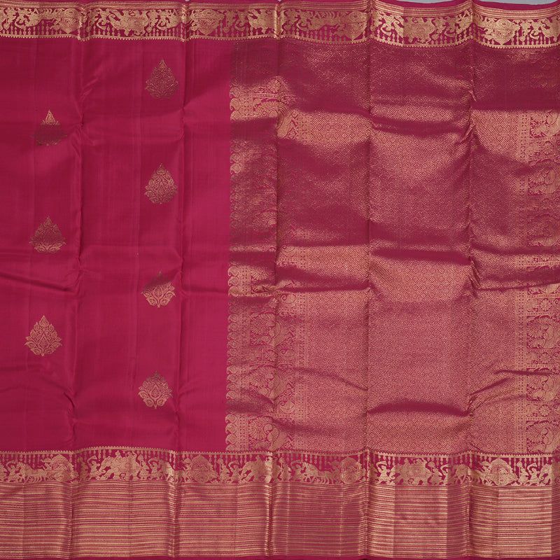 Hayagrivas Reddish Pink Handloom Kanjivaram Silk Saree BBD1441L12-2