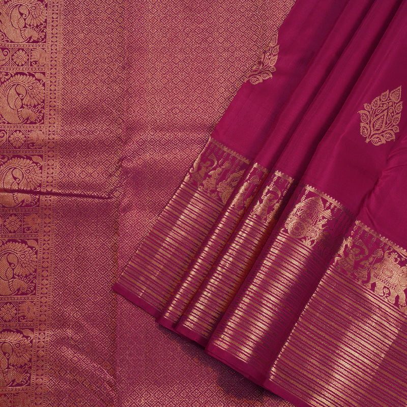 Hayagrivas Reddish Pink Handloom Kanjivaram Silk Saree BBD1441L12-2