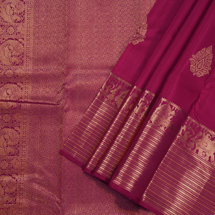 Hayagrivas Reddish Pink Handloom Kanjivaram Silk Saree BBD1441L12-2