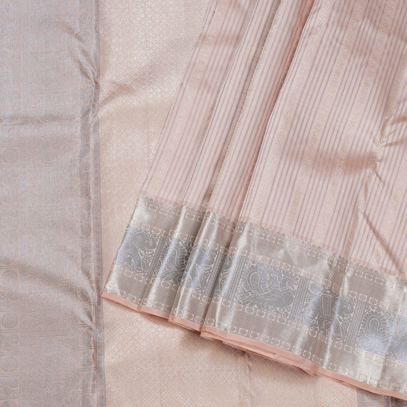 Hayagrivas Light Peach Orange Handloom Kanjivaram Silk Saree BBD1441L18-1