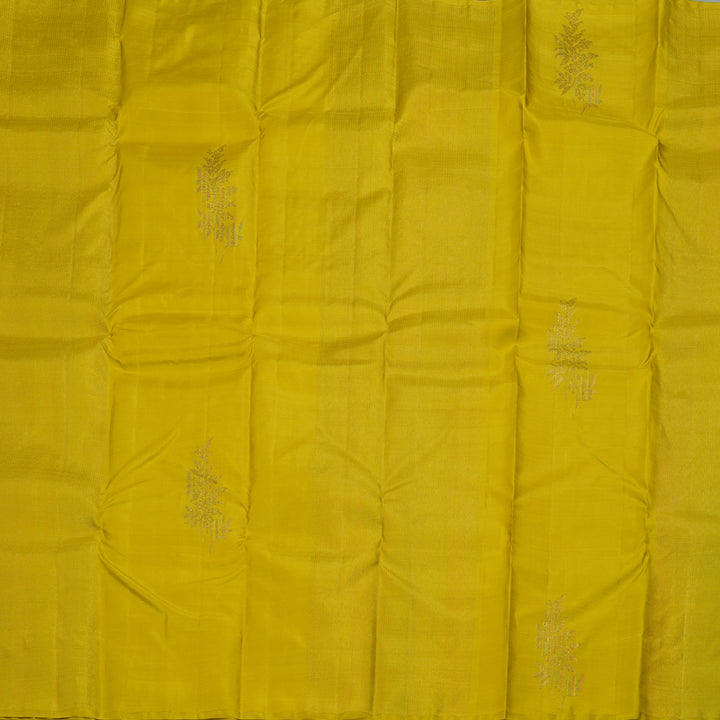 Hayagrivas Lemon Green Handloom Kanjivaram Silk Saree with Dark Purple Border BBD1441L23-1