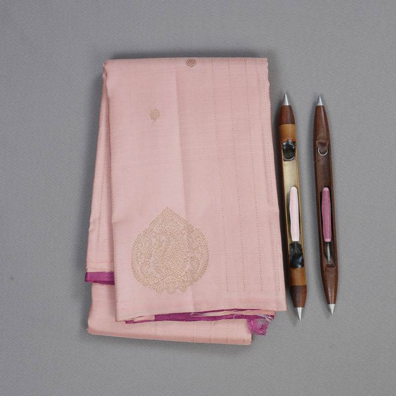 Hayagrivas Peach Pink Handloom Kanjivaram Silk Saree BBD1441L9-2